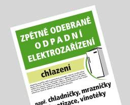 Cedule pro označení místa skladování odebraného EEZ - chlazení