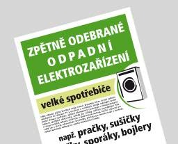 Cedule pro označení místa skladování odebraného EEZ - velké spotřebiče